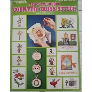 Leisure Arts Teach Yourself Counted Cross Stitch Patterns Christmas, Flowers